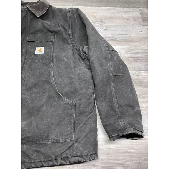 Carhartt Mens Work‎ Chore Coat Jacket Barn Quilt Lined Black Workwear